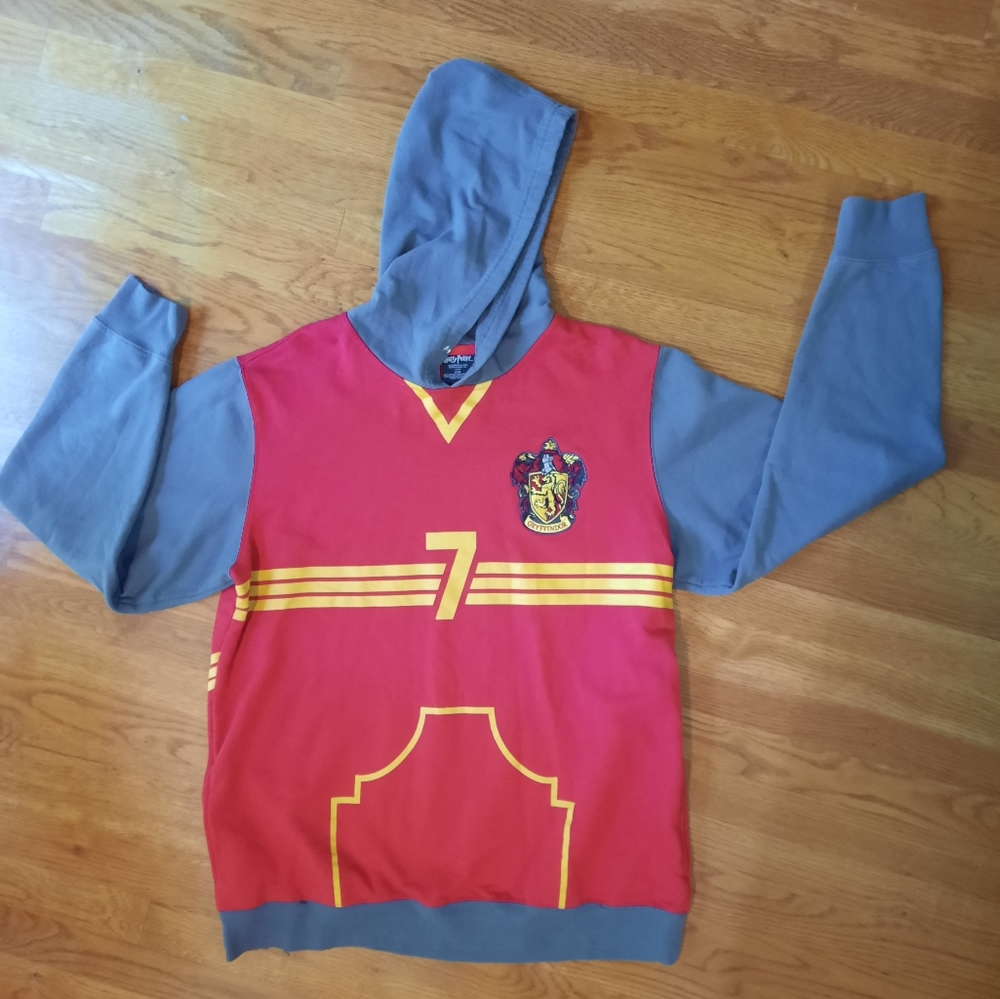 Harry Potter Gryffindor Quidditch Hoodie, Red/Gray Unisex Size XXL